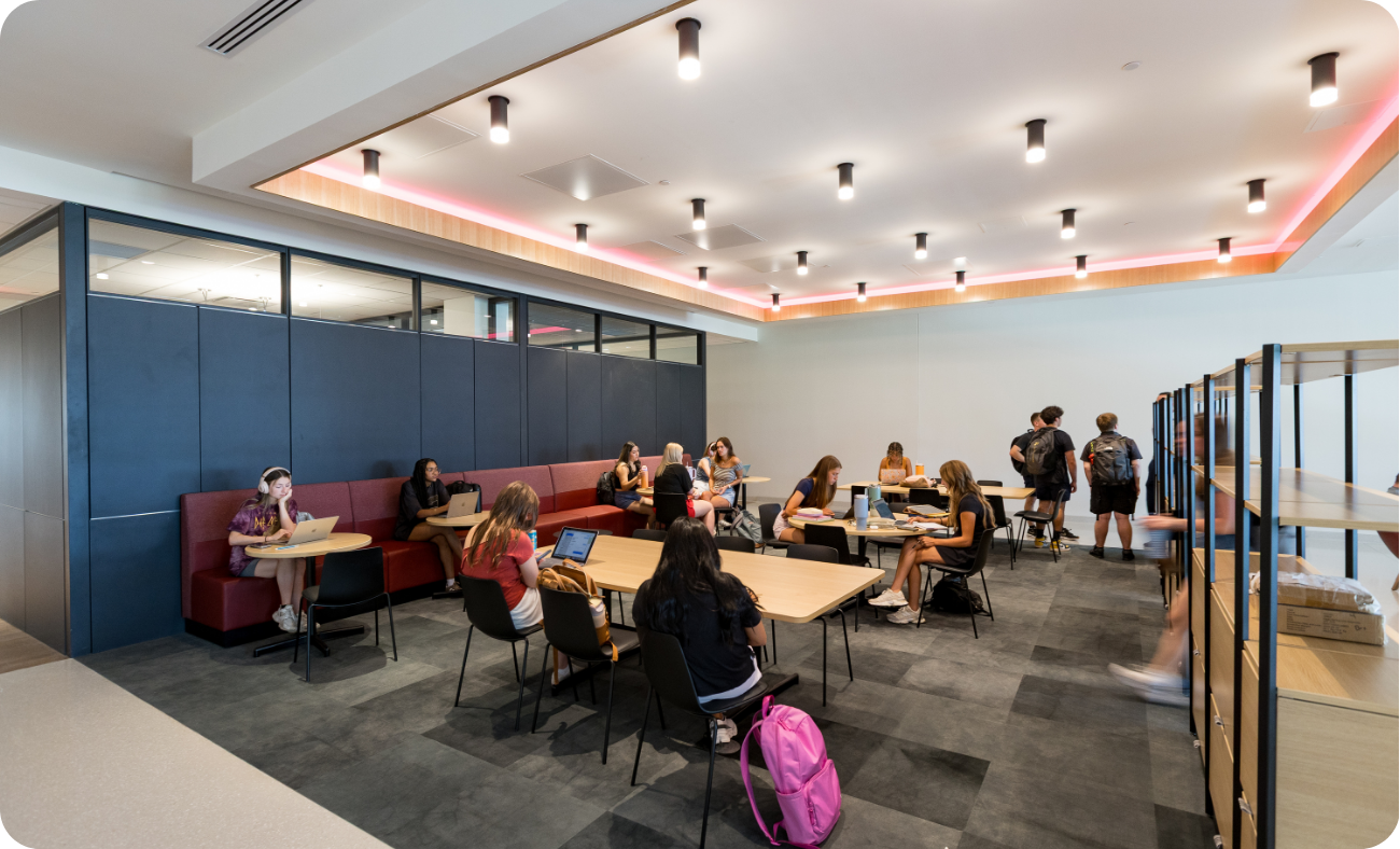 Flexible education space designed for different learning activities
